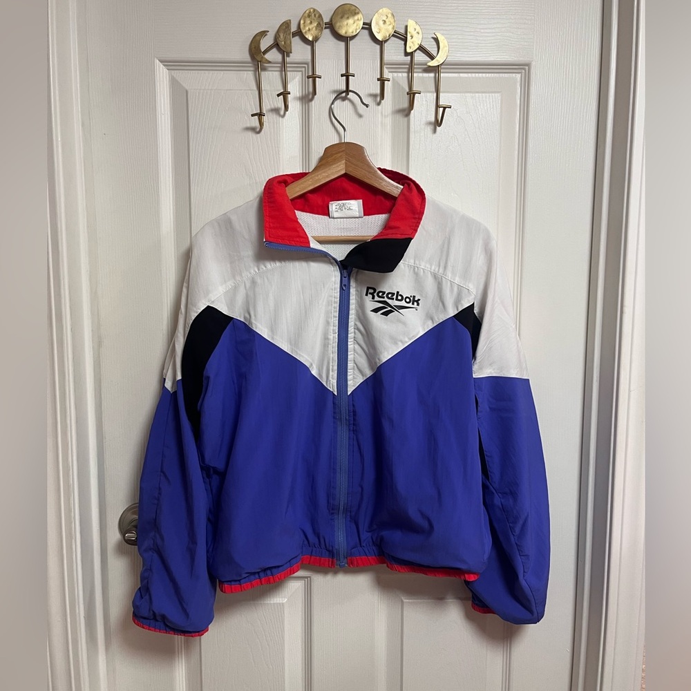 Vintage Reebok Women's Tri-Color Windbreaker Jacket